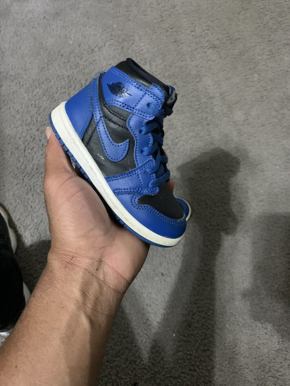 Size 8c-Nike Air Jordan 1 Retro High OG TD 'Dark Marina Blue' AQ2665-404 Toddler